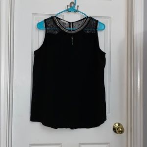 Pin striped black tank top